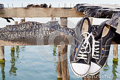 Old style sneakers B Stock Photo