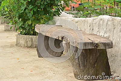 Old Style Wooden Chair in the Garden Stock Photo