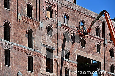 Old sugar factory in Domino Park Editorial Stock Photo