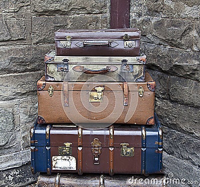 Old suitcases Stock Photo