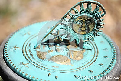 Old sun clock dial - Vintage sundial Stock Photo