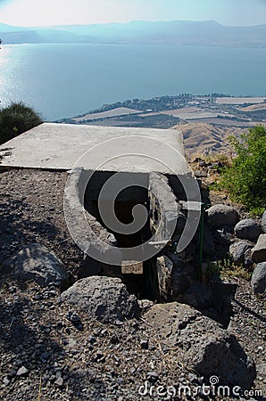 Old Syrian Bunker on the Golan Heights Editorial Stock Photo