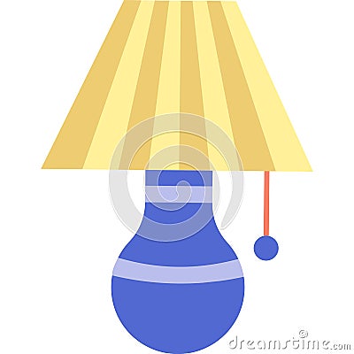 Old table lamp vector icon isolated on white Vector Illustration