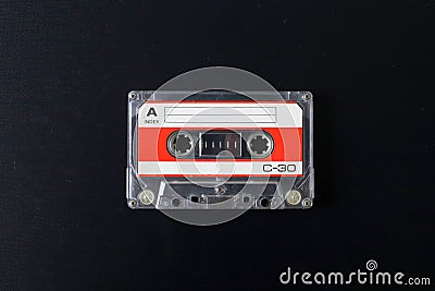 Old tape cassette, old or aged wood background. Ä°solated casette Stock Photo