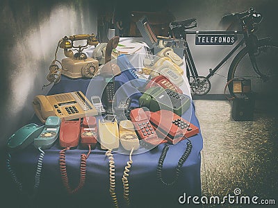 Old telephones Editorial Stock Photo