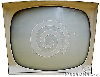 Old Television Screen Isolated Stock Photo