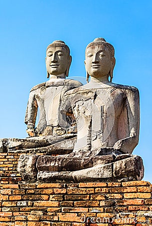 Old Temple, Wat Chaiwatthanaram Temple of Ayuthaya Province . Stock Photo