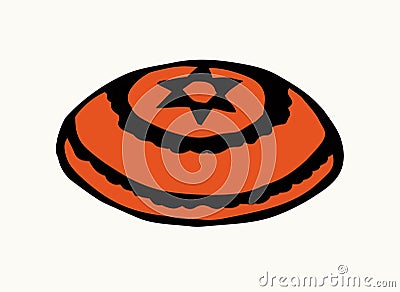 Vector drawing. Jewish clothing yarmulke Vector Illustration