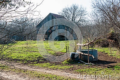 Old Texas Barn on the Farm Stock Photo