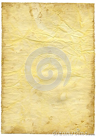 Old textured paper with decrepit edge. Stock Photo