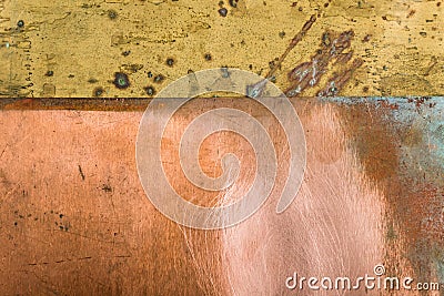 Old textured pattern copper bronze metal background Stock Photo