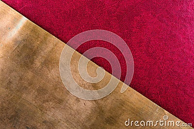 Old textured pattern red paper and copper bronze background Stock Photo