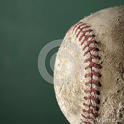 Old Textured Weathered and Worn Baseball Stock Photo