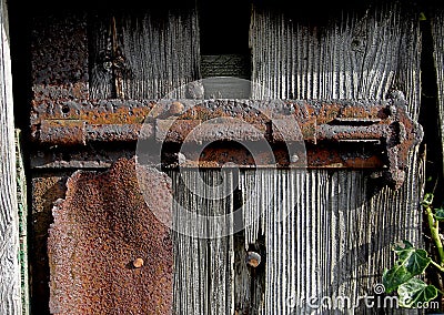 Old textured wood on an old shed Stock Photo