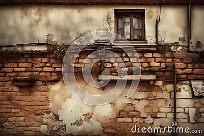 Old 8th century vintage theme wall Stock Photo