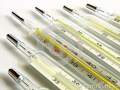 Old thermometers Stock Photo