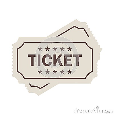 Old ticket vector pictogram Vector Illustration