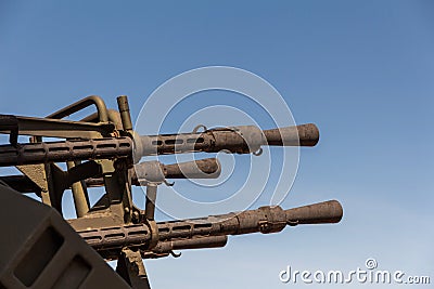 Old Time Anti Aircraft Machine Gun Stock Photo