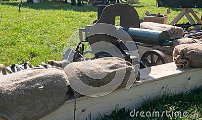 Old-time soviet machine gun Stock Photo