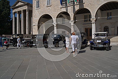 Old-timers on the Forum square in Pula Editorial Stock Photo