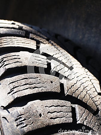 Old winter tire Stock Photo
