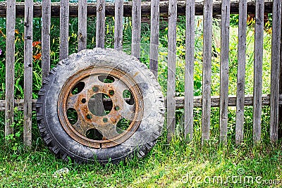 Old Tire Stock Photo