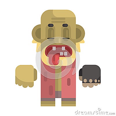 Old Toothless Tramp With Blond Beard, Revolting Homeless Person, Dreg Of Society, Pixelated Simplified Male Vagabond Vector Illustration