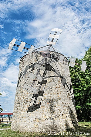 Old tower windmill in Holic, Slovakia, vertical composition Stock Photo