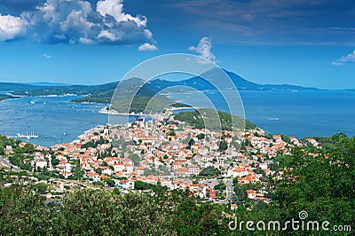 Old town on Adriatic island. Mali Losinj, Croatia Stock Photo