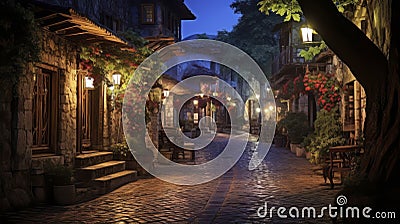 Old Town in Antalya, Turkey. Generative AI Stock Photo