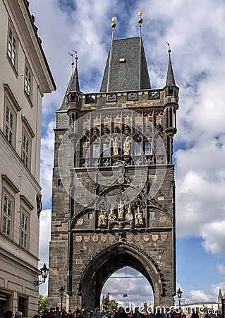 Old Town Bridge Tower, Charles Bridge, Prague, Czech Republic Editorial Stock Photo
