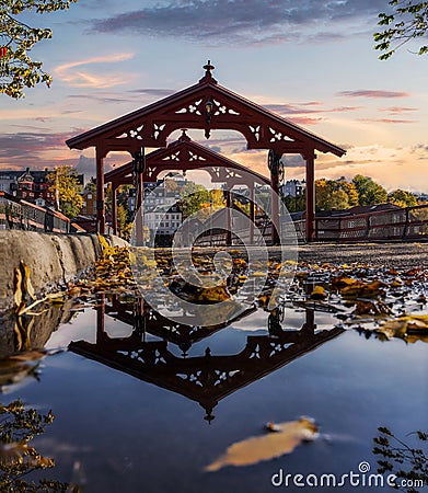 Old Town Bridge in Trondheim Stock Photo