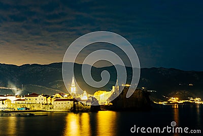 The Old Town of Budva in Montenegro. View of the fortress in the Stock Photo