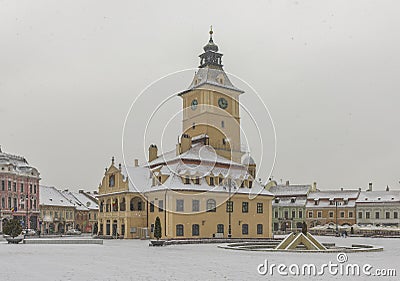 Old town center of Brasov,Romania Editorial Stock Photo