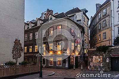 Old Town Cobbled Street in Vienna Editorial Stock Photo