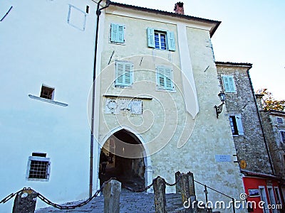 Old town with cultural and historical sights of Motovun - Istria, Croatia Editorial Stock Photo