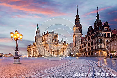 Old town of Dresden during twilight, Germany Editorial Stock Photo