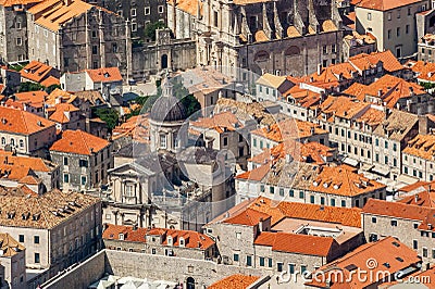 Old town in Europe on coast of Adriatic Sea. Dubrovnik. Croatia. Stock Photo