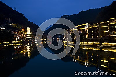 The old town of fenghuang hunan Stock Photo