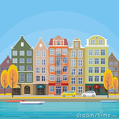 The old town Vector Illustration