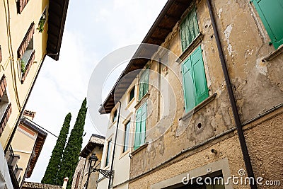 Old town on lake garda, italy Stock Photo