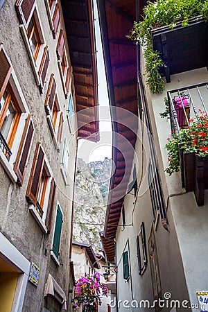 Old town of Limone Lake Garda Stock Photo