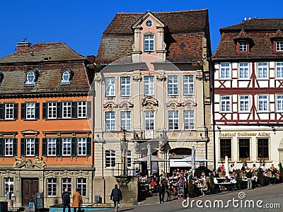 Old town square Schwabisch Hall Editorial Stock Photo