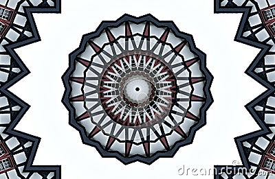 The old town of Monschau in germany seen through kaleidoscope Stock Photo