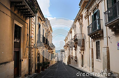 Old town of Noto Stock Photo