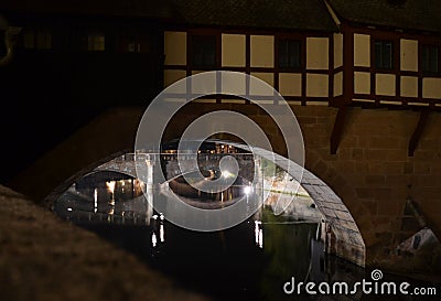 Old Town Nuremberg Night View Stock Photo