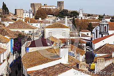 Old Town in Obidos, Portugal Stock Photo