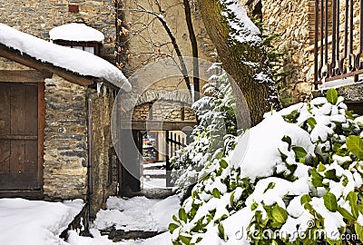 Old town in Ordino. Andorra Stock Photo