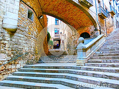 Old town of Pals in Girona, Catalonia, Spain. Stock Photo