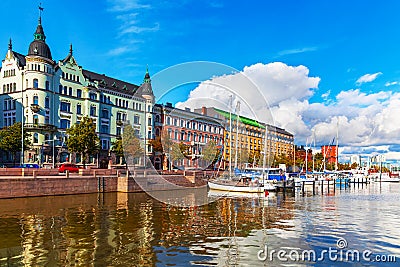 Old Town pier in Helsinki, Finland Stock Photo